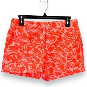 Ann Taylor Loft Coral Floral Jacquard Chino Shorts Size 0